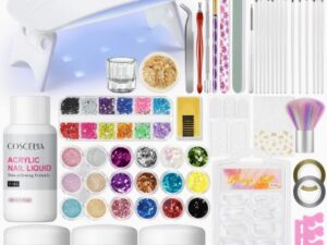 Kit d'ongles en acrylique complet avec lampe